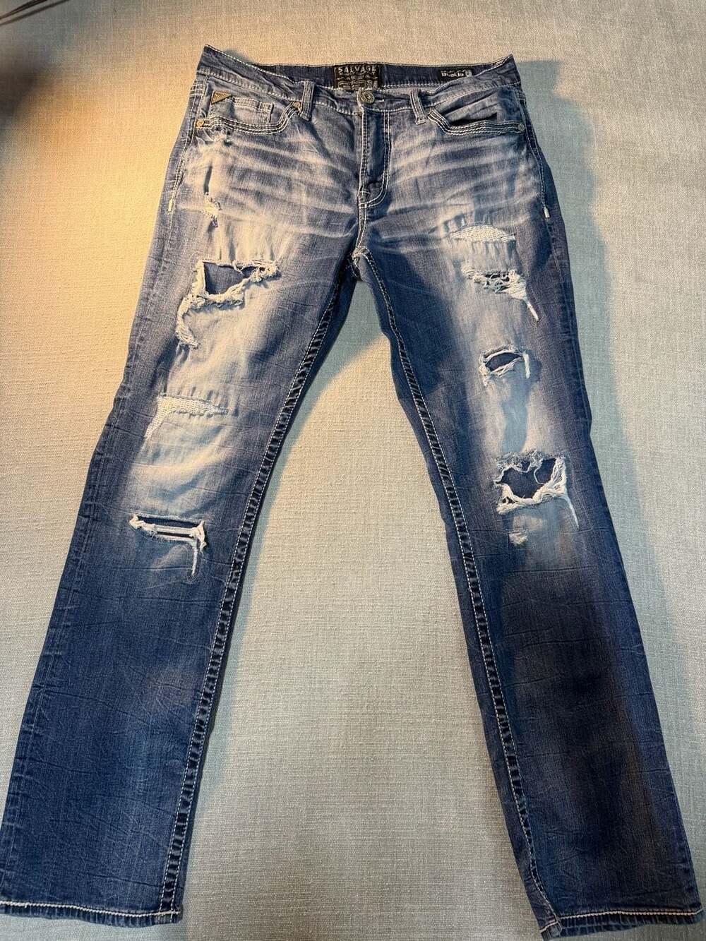 Salvage Mayhem Straight Regular Fit Distressed Jeans Buckle Exclusive